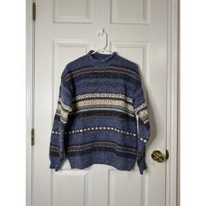 Vintage Men St.Johns Bay Grandpa Core Knitted Crewneck Fair Aisle Sweater size M